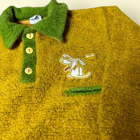 Vintage Toddler Caner Bebe Gold And Green Dog Long Sleeve Shirt Size 3 - Picture 5 of 12